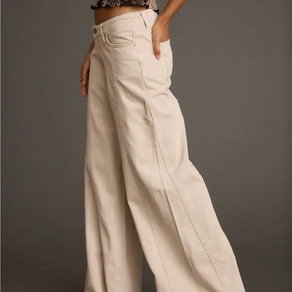 12th Tribe Sierra Beige Low Rise Wide Leg Jean - Picture 3 of 7
